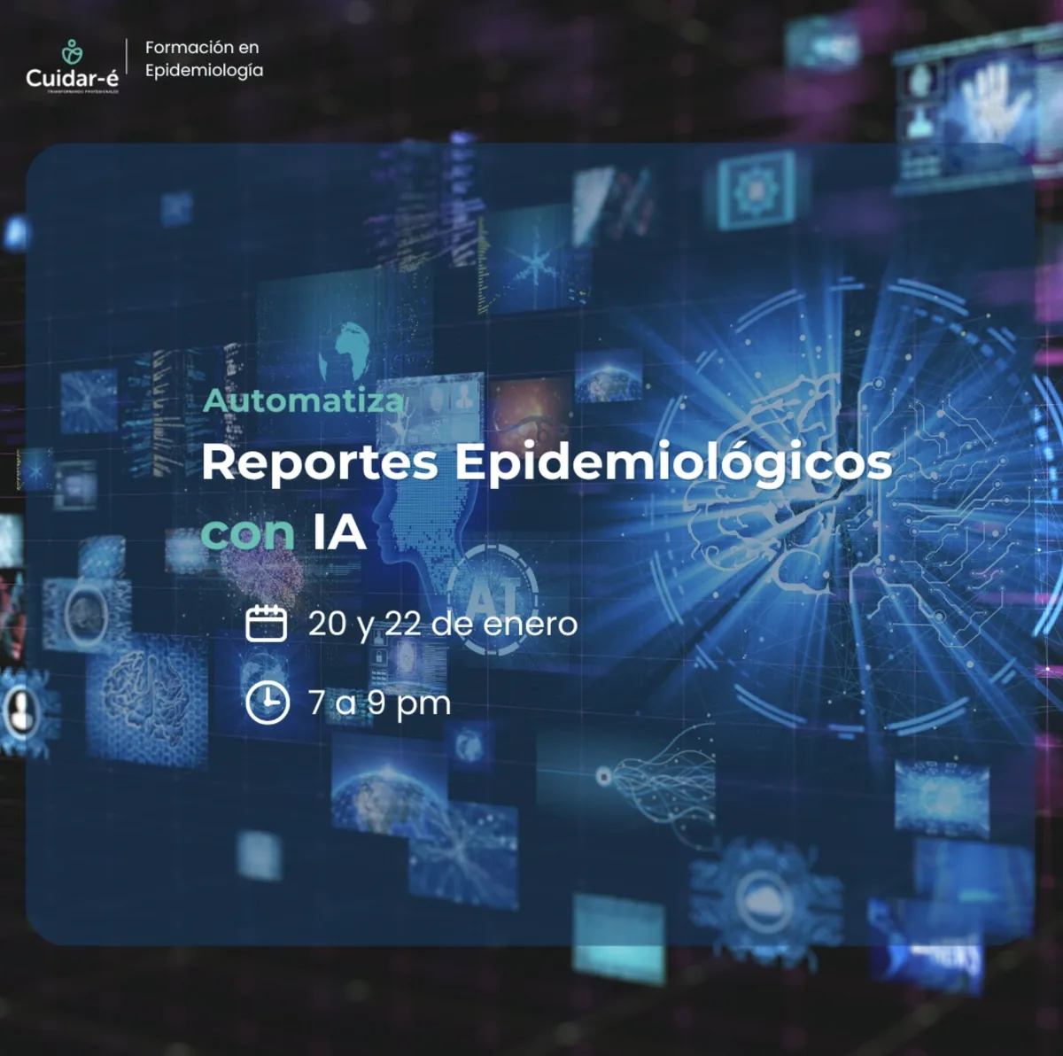 Material gráfico de automatización de reportes epidemiológicos con inteligencia artificial