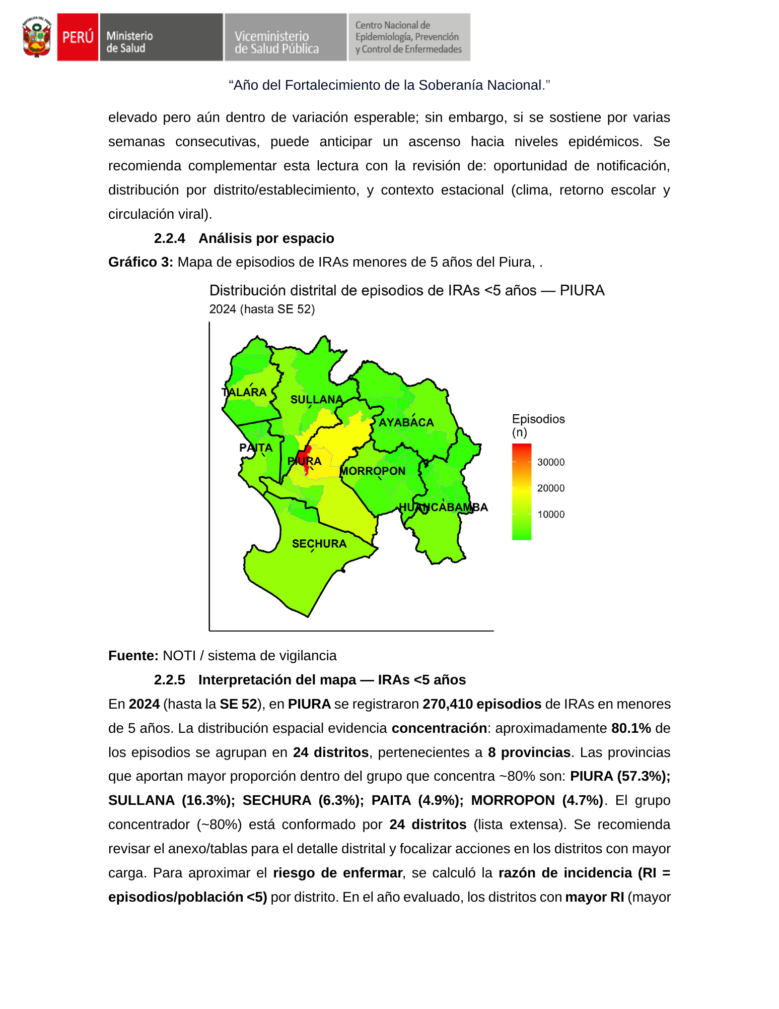 Página 4 del reporte con mapa distrital